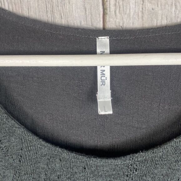 Mur Mur Knit Lightweight Sweater Ruffle Side Detail Gray Size Large  341 - Picture 5 of 9